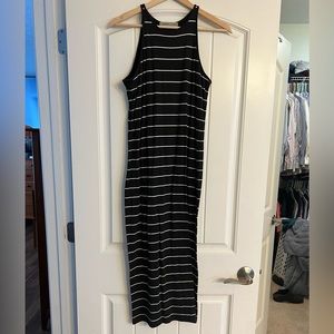Athleta Sleeveless Dress - Black/White Stripe, Size S